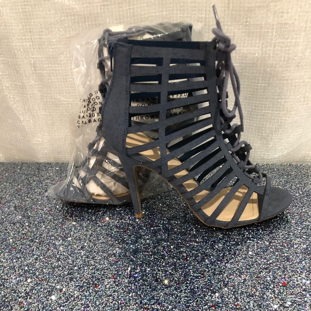 Blue Caged Heels size 8 ½